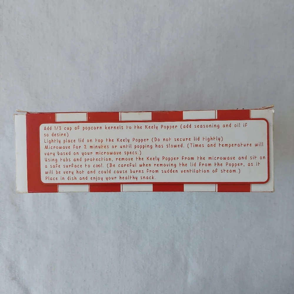 KEELY POPPER microwave popcorn maker NIB
